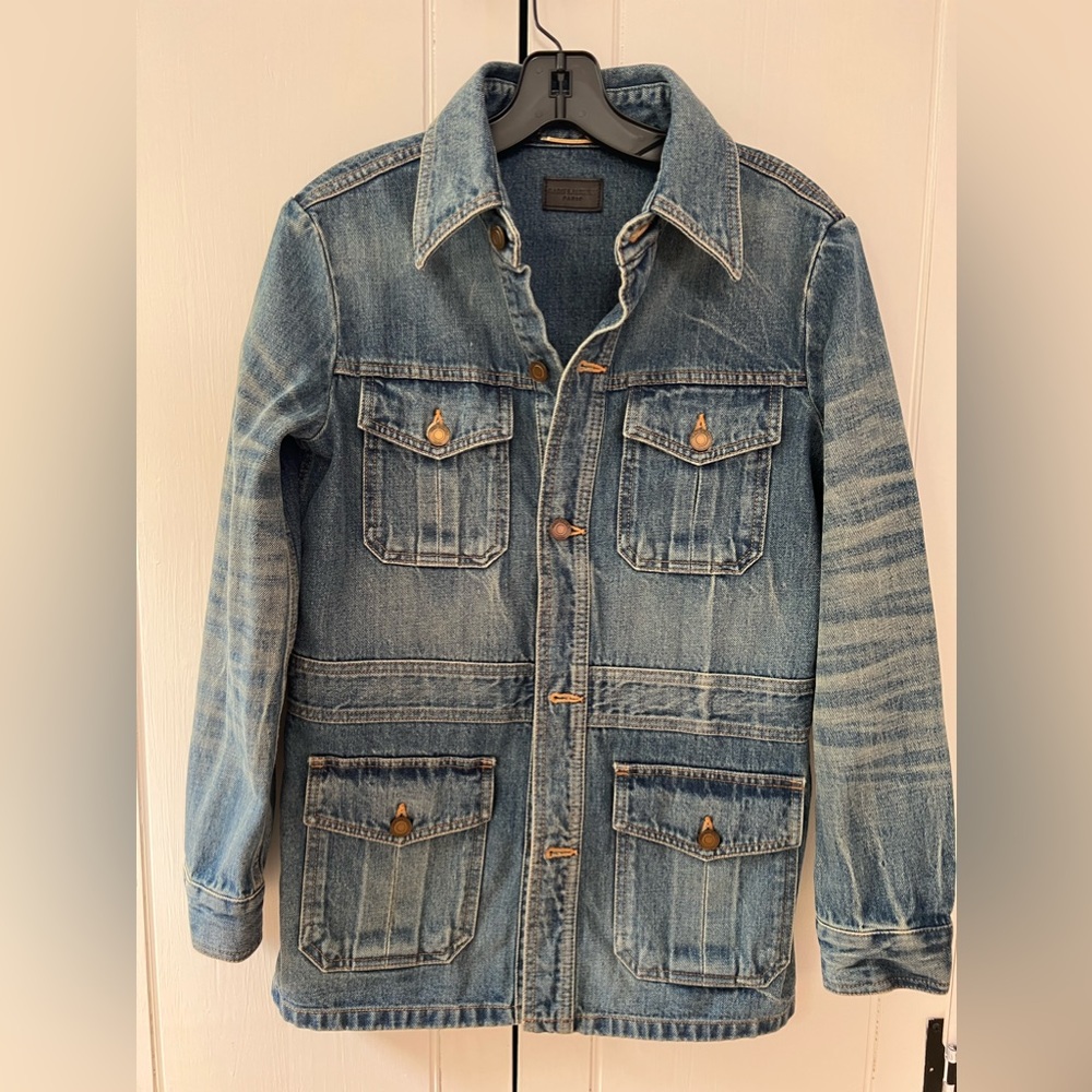 YSL cotton denim utility jacket